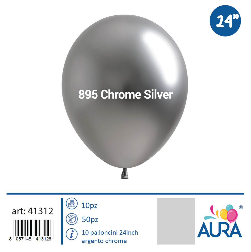 24inch silver chrome balloons 1pc