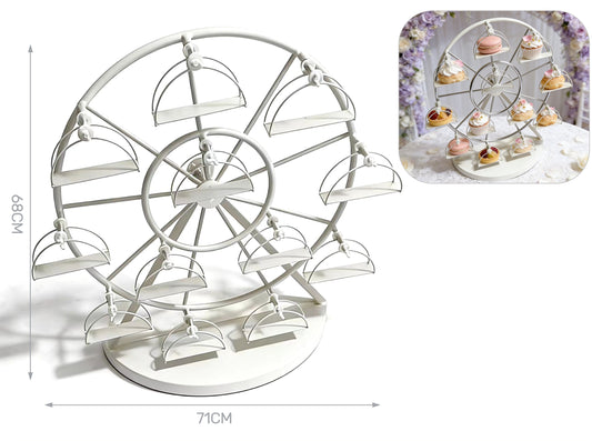 Espositore ruota panoramica bianca in metallo 71x68cm