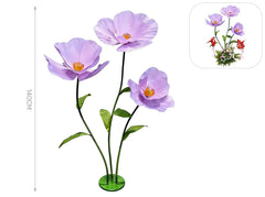 Lilac flower in paper and metal