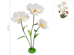 Fiore bianco in carta e metallo