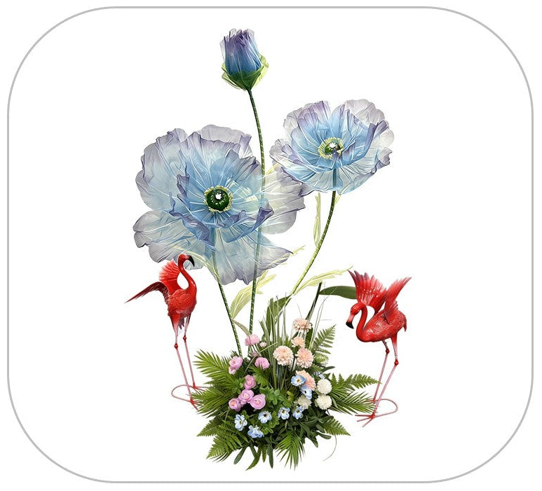 Fiore celeste e lilla in metallo