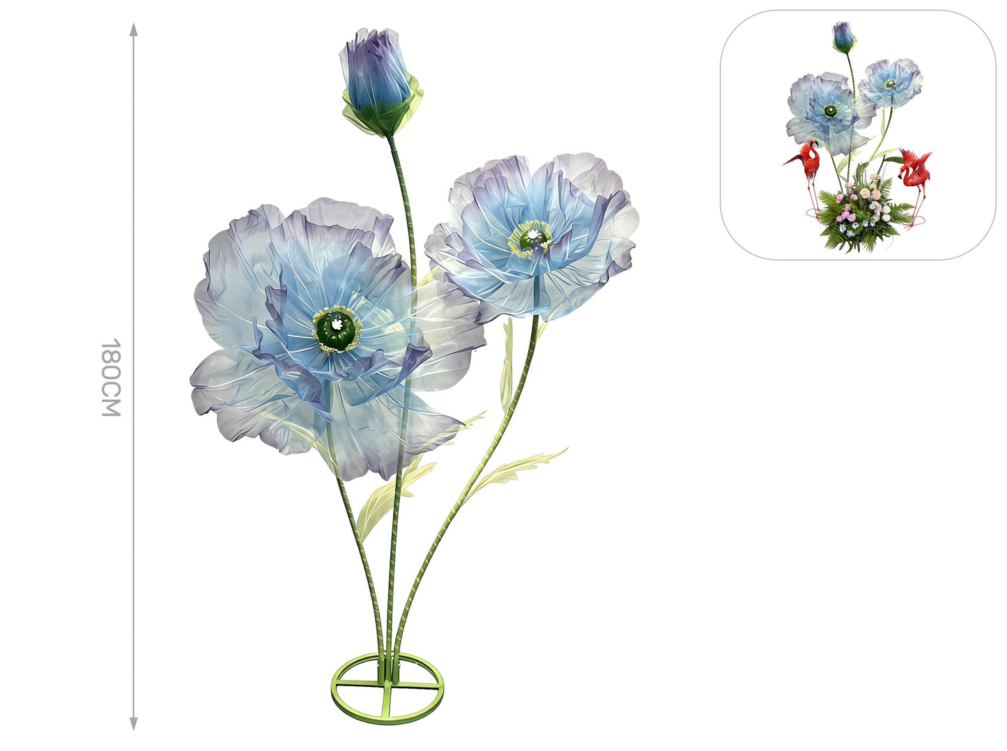 Fiore celeste e lilla in metallo