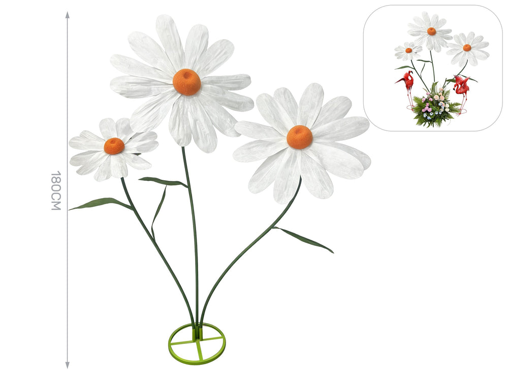 White paper and metal daisy