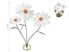 Margherita bianca in carta e metallo