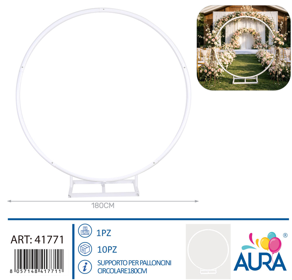 Supporto per palloncini circolare 180cm bianco