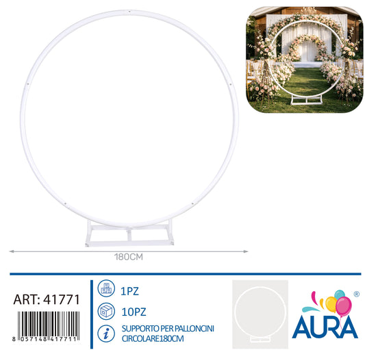 Supporto per palloncini circolare 180cm bianco