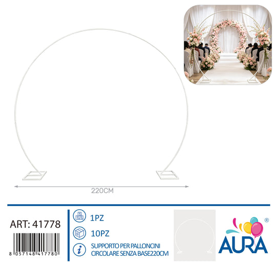 Supporto per palloncini circolare senza base 220cm bianco