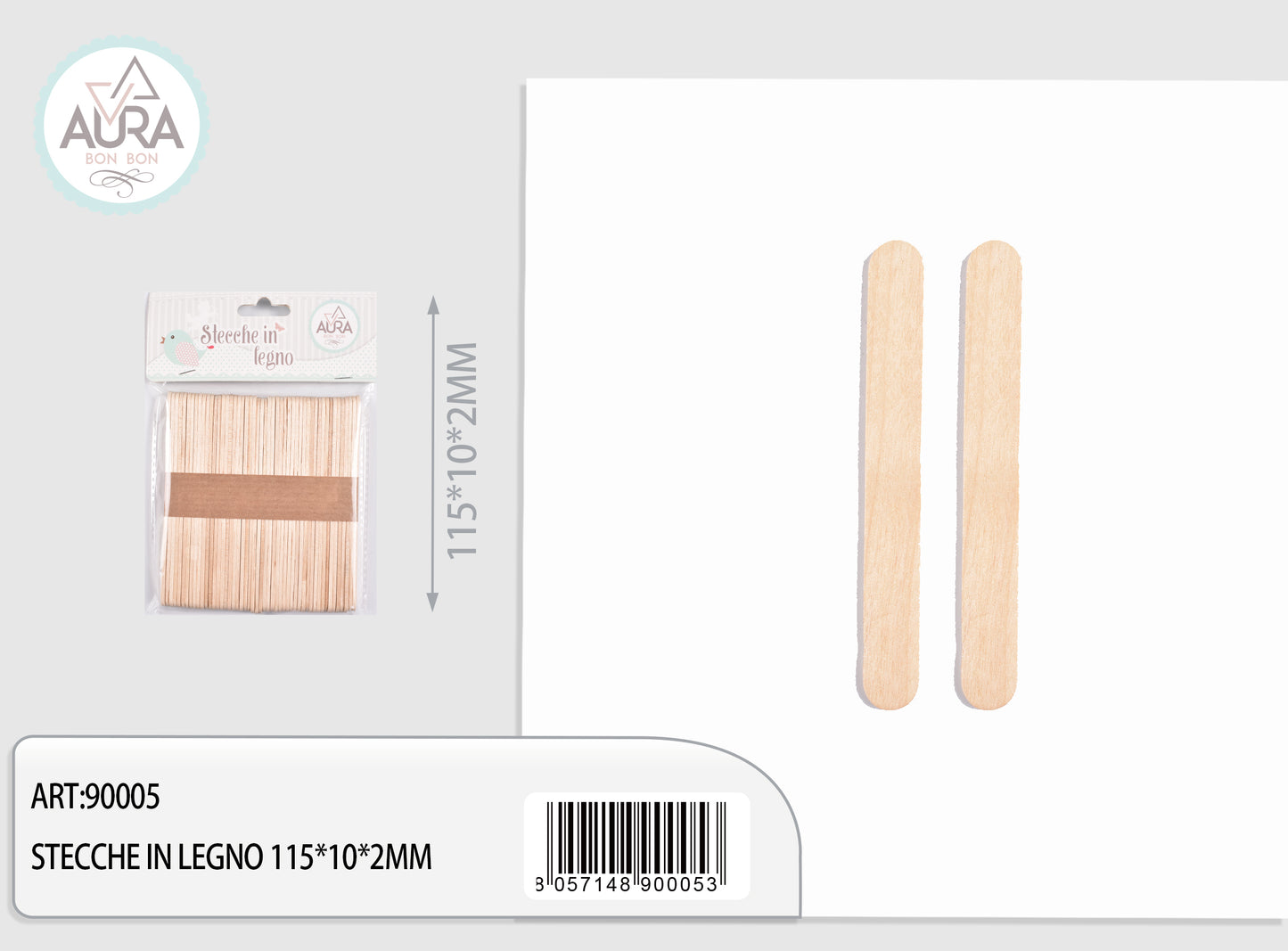 Stecche di legno 115x10,2mm naturale