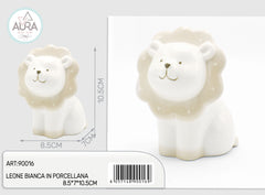 White porcelain lion 8.5x7x10.5cm
