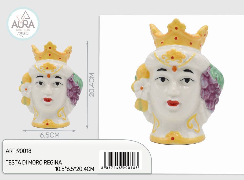 Moor's Head Queen in porcelain 10x7x12.5cm (small size)