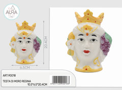 Moor's Head Queen in porcelain 10x7x12.5cm (small size)