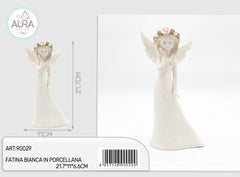 fatina bianca in porcellana 21,7x11x6,6cm