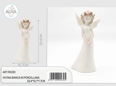fatina bianca in porcellana 22,4x10,7x7,7cm