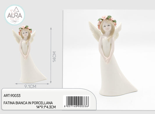 fatina bianca in porcellana 14x9,1x4,3cm