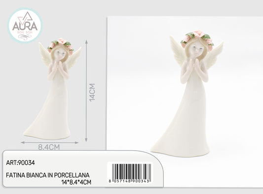 Fatina bianca in porcellana 14x8,4x4cm