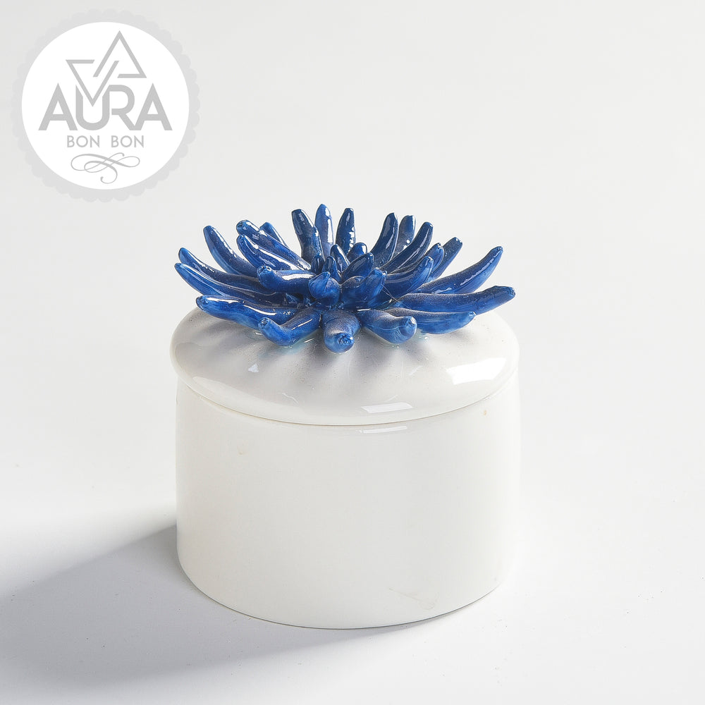 Blue jewelry box 7.5x7.5x7.5cm