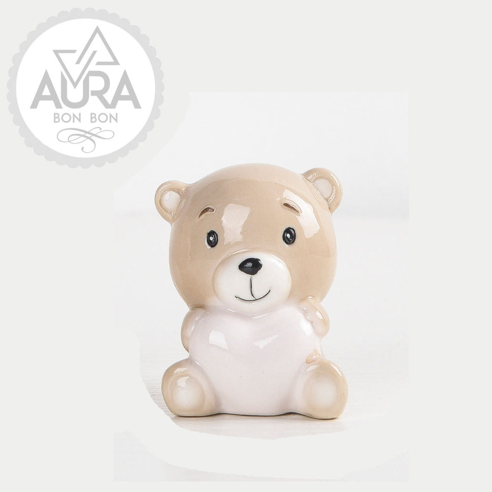 Pink teddy bear with heart 5x4x6cm