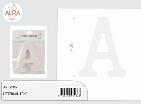 lettera in legno A 1,2x11cm bianco