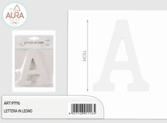 wooden letter A 1.2x11cm white