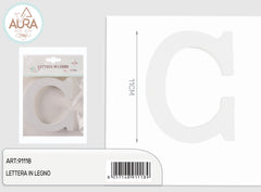wooden letter C 1.2x11cm white