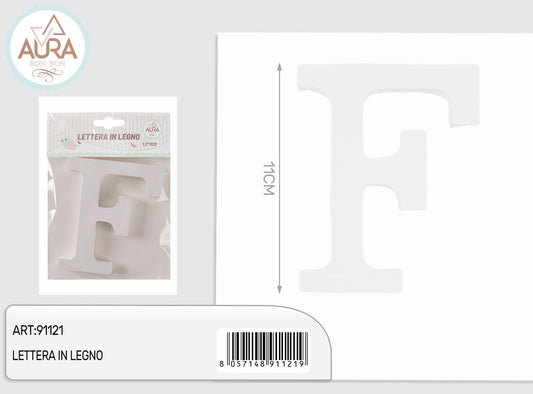 lettera in legno F 1,2x11cm bianco
