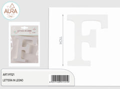 wooden letter F 1.2x11cm white