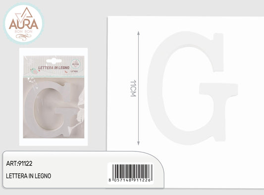 lettera in legno G 1,2x11cm bianco