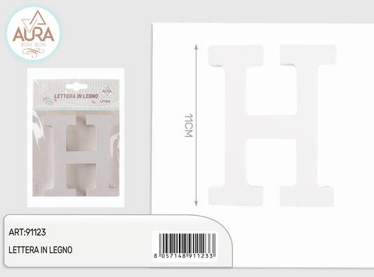 lettera in legno H 1,2x11cm bianco