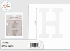 wooden letter H 1.2x11cm white
