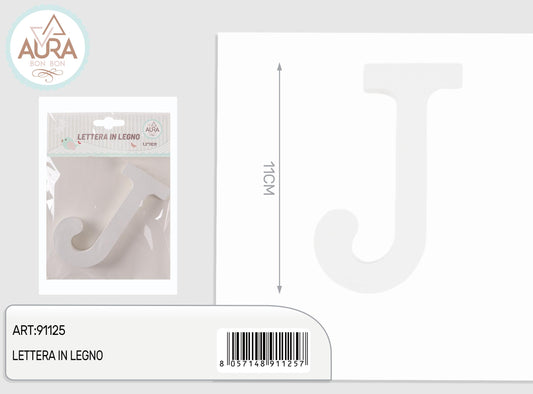 lettera in legno J 1,2x11cm bianco