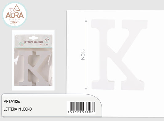lettera in legno K 1,2x11cm bianco