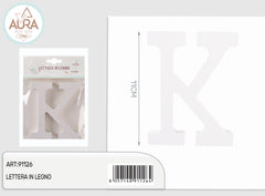 wooden letter K 1.2x11cm white