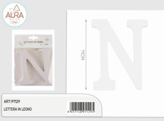 wooden letter N 1.2x11cm white