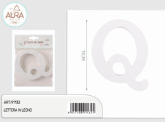 wooden letter Q 1.2x11cm white