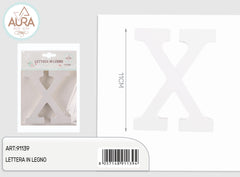 lettera in legno X 1,2x11cm bianco