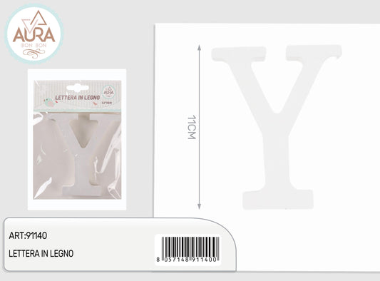 lettera in legno Y 1,2x11cm bianco