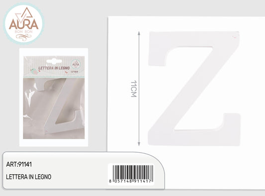 lettera in legno Z 1,2x11cm bianco