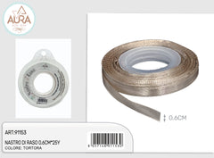 nastro di raso 0,6cm x 25y tortora