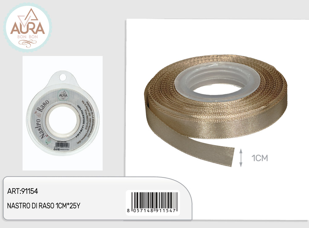 nastro di raso 1cm x 25y tortora