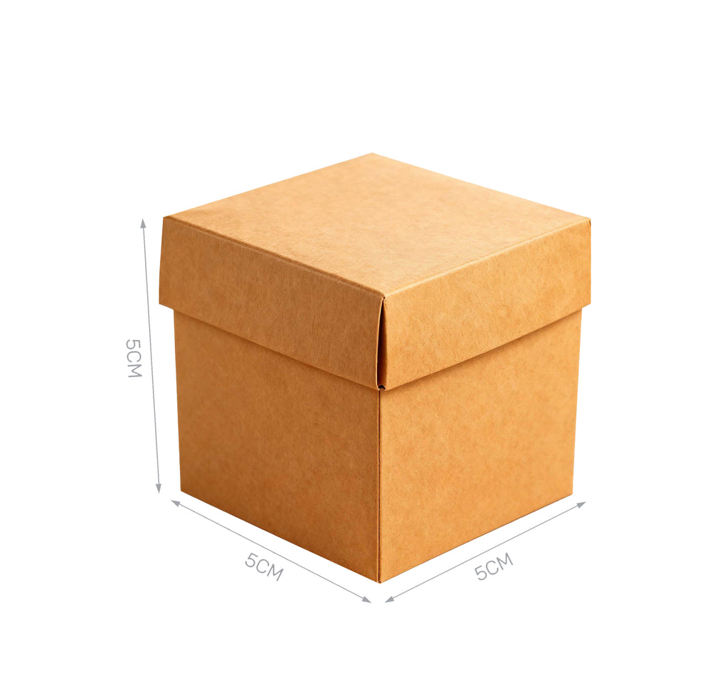 Set of 4 brown cardboard boxes 5x5x5cm