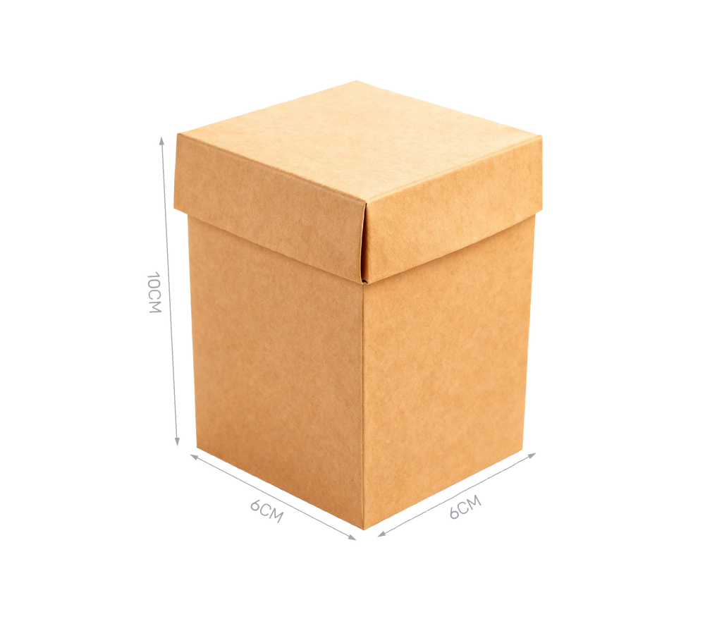 Set of 4 brown cardboard boxes 6x6x10cm