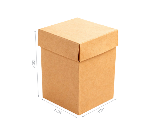 Set of 4 brown cardboard boxes 6x6x10cm