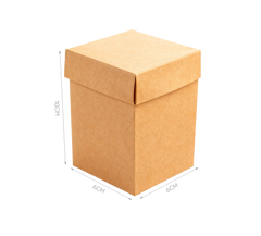 Set of 4 brown cardboard boxes 6x6x10cm
