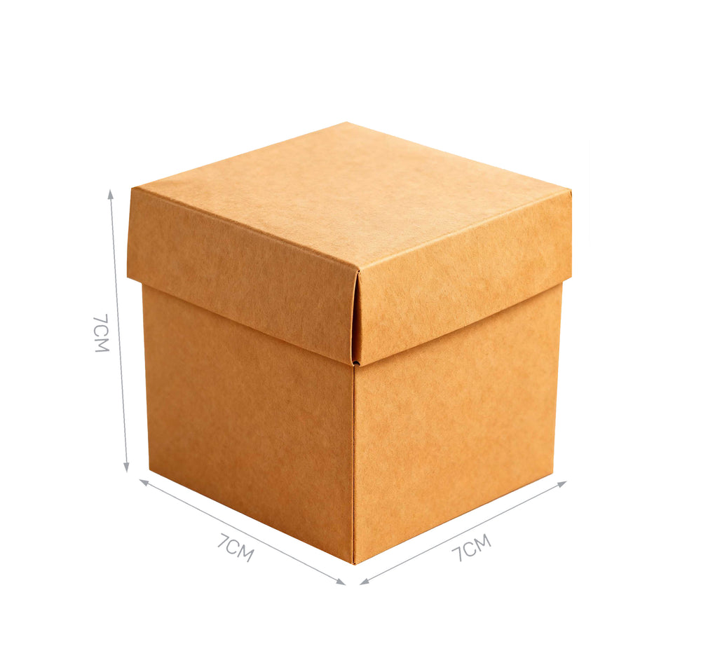 Set of 4 brown cardboard boxes 7x7x7cm