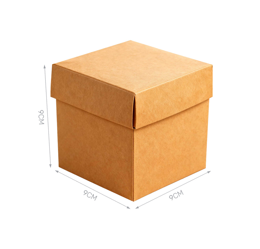 Set of 4 brown cardboard boxes 9x9x9cm
