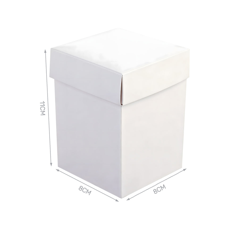 Set of 4 white cardboard boxes 8x8x11cm