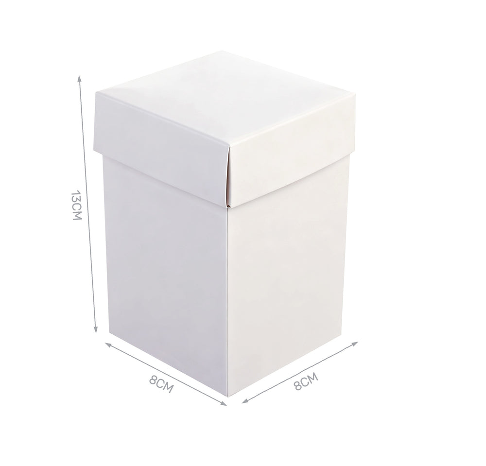 Set of 4 white cardboard boxes 8x8x13cm
