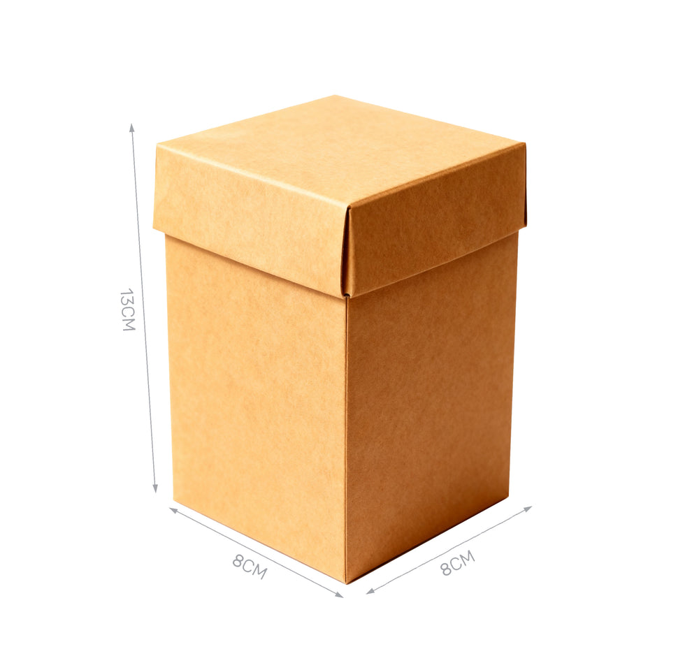 Set of 4 brown cardboard boxes 8x8x13cm