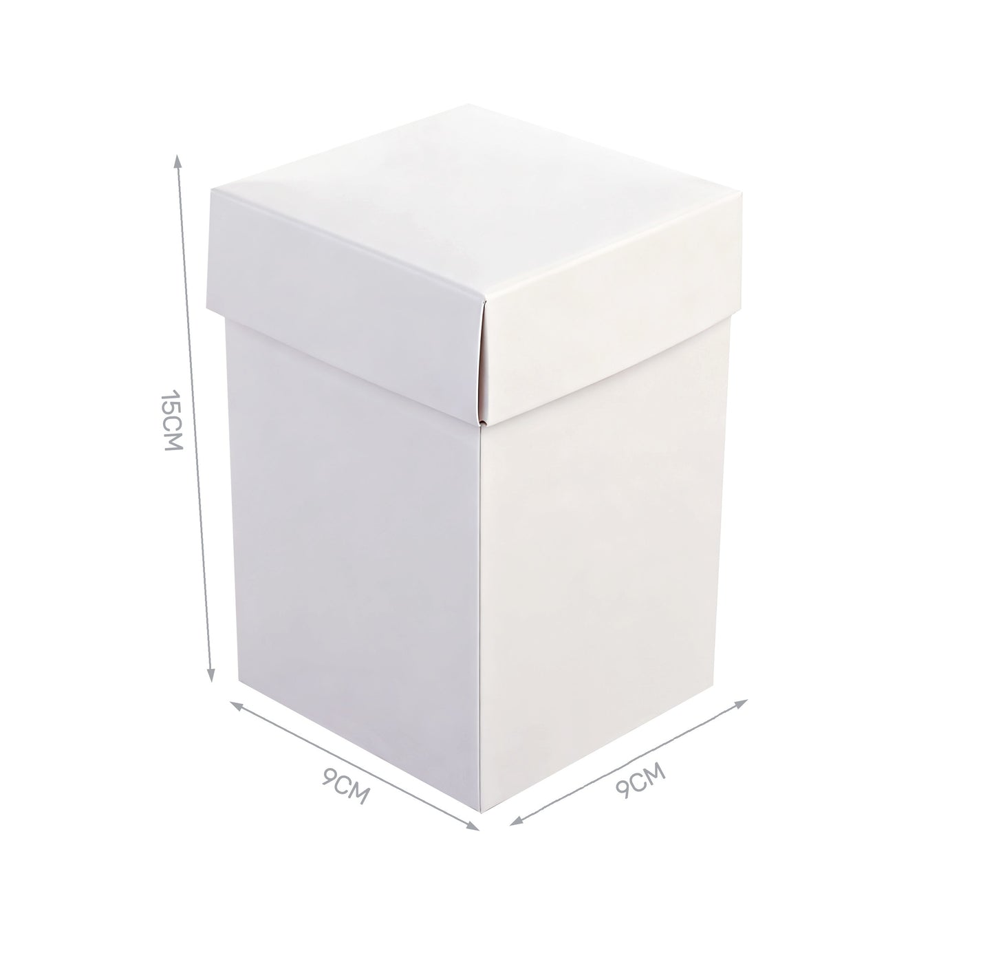 Set 4 scatoline in cartone bianco 9x9x15cm