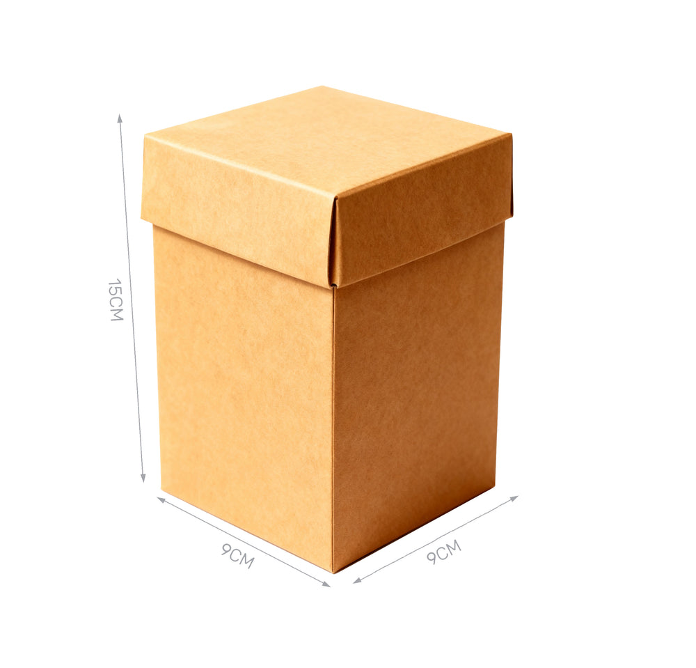 Set of 4 brown cardboard boxes 9x9x15cm